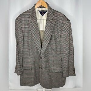 Tommy Hilfiger Houndstooth Wool Blazer Sport Coat Jacket Vintage Union USA made